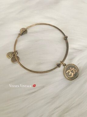 ALEX & ANI 2013 'OM CHARM BANGLE BRACELET' IN RAFAELIANGOLD FINISH